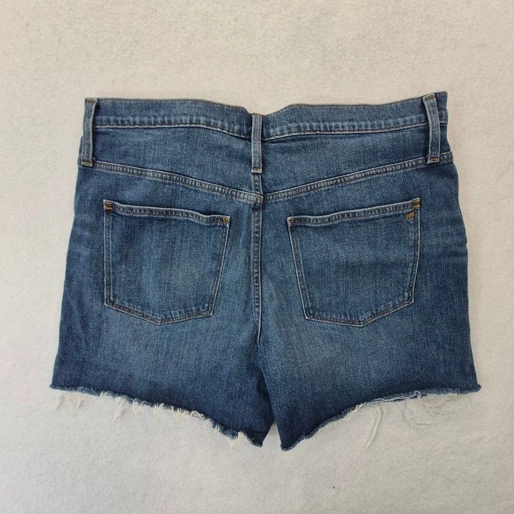 Madewell High Rise Denim Shorts Women's Size 33 Medium Wash Raw Hem